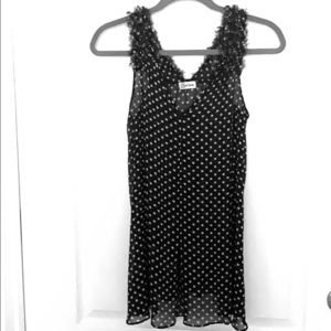 Boutique buy- Black with white dot print top